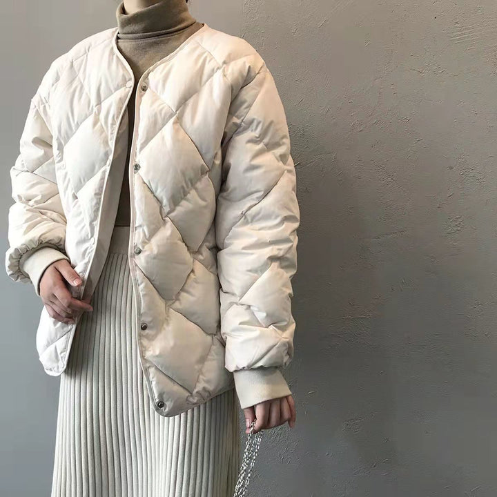 Ladies Lightweight Quilted Down Jacket with Fashionable Cut and Practical Snap Buttons Lune London