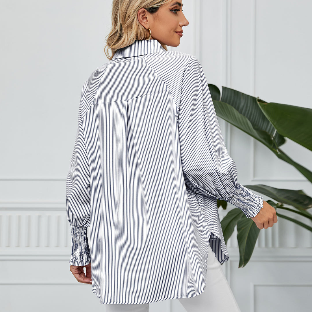 Lune London oversized casual blouse for women with stripes