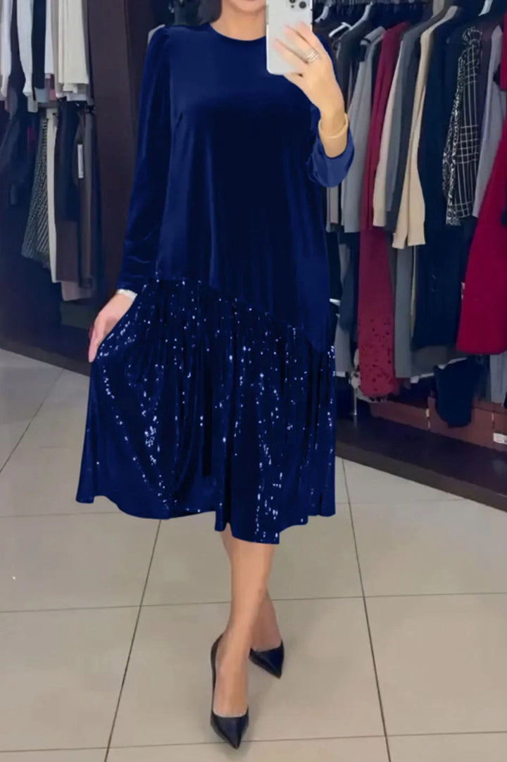 Robe de soirée élégante pour femmes avec jupe étincelante et haut doux Chic & Stil
