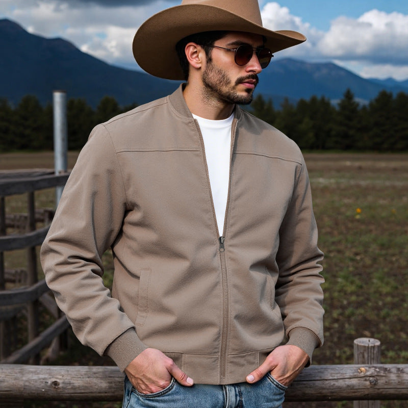 Men's bomber jacket with practical side pockets and contrasting cuffs Lune London