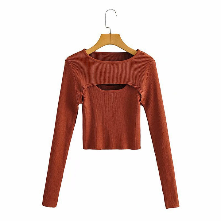 Crop Top à Manches Longues pour Femme avec Design Découpé Sophistiqué Chic & Stil