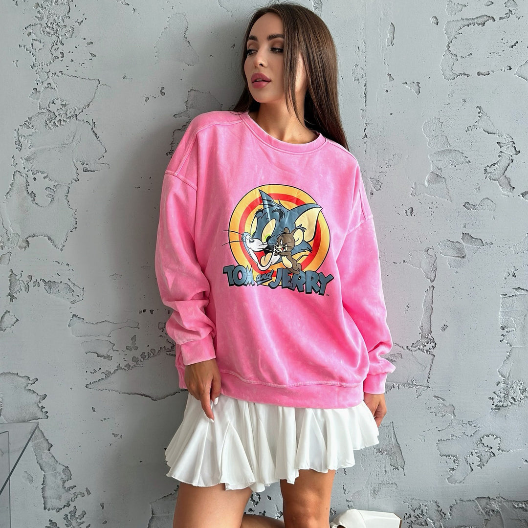 Casual hoodie for women with unique cartoon design Lune London