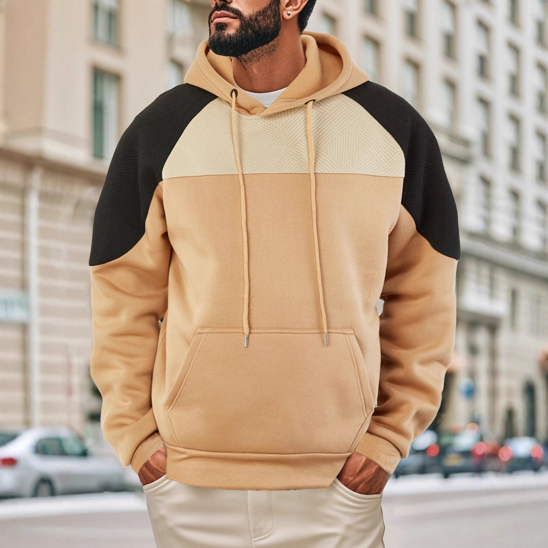Hooded sweatshirt for men with innovative design and striped sleeves Lune London