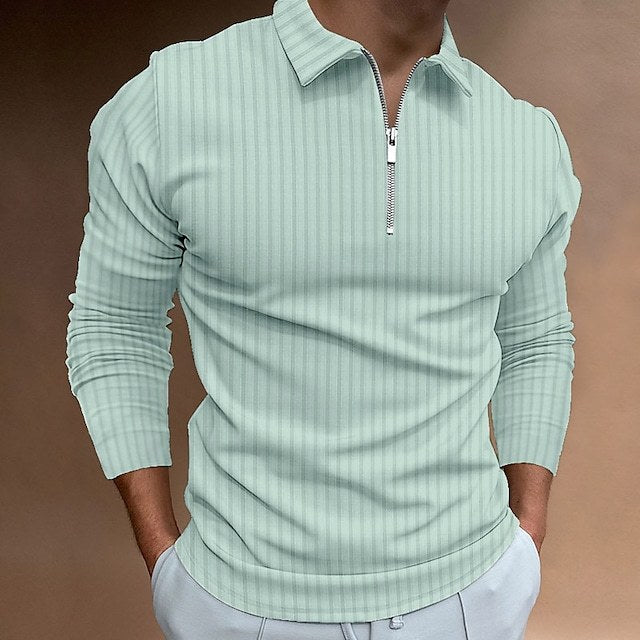 Men's Stylish Polo Shirt with Zipper Lune London