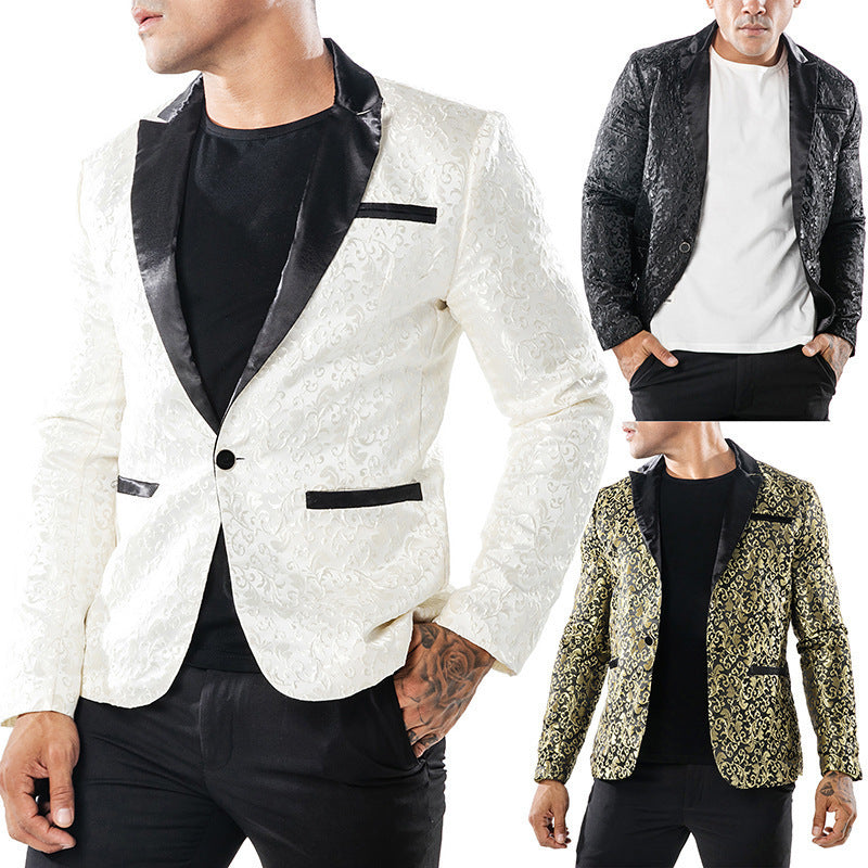 Men's luxury tuxedo blazer with floral jacquard pattern Lune London