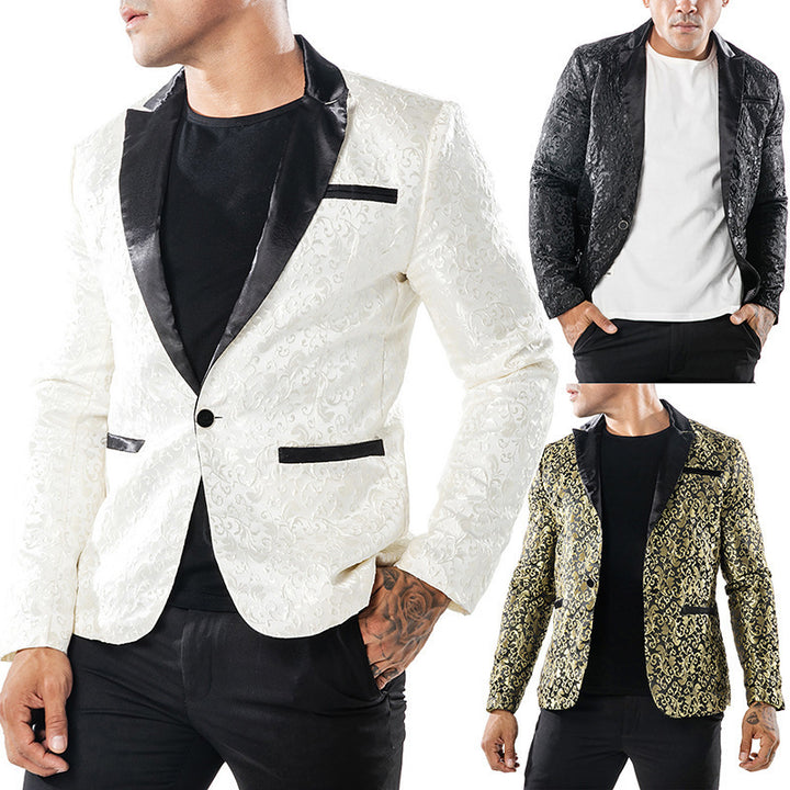 Men's luxury tuxedo blazer with floral jacquard pattern Lune London