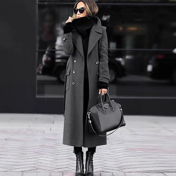 Women’s Elegant Wool Coat with Double-Button Closure | Lune London