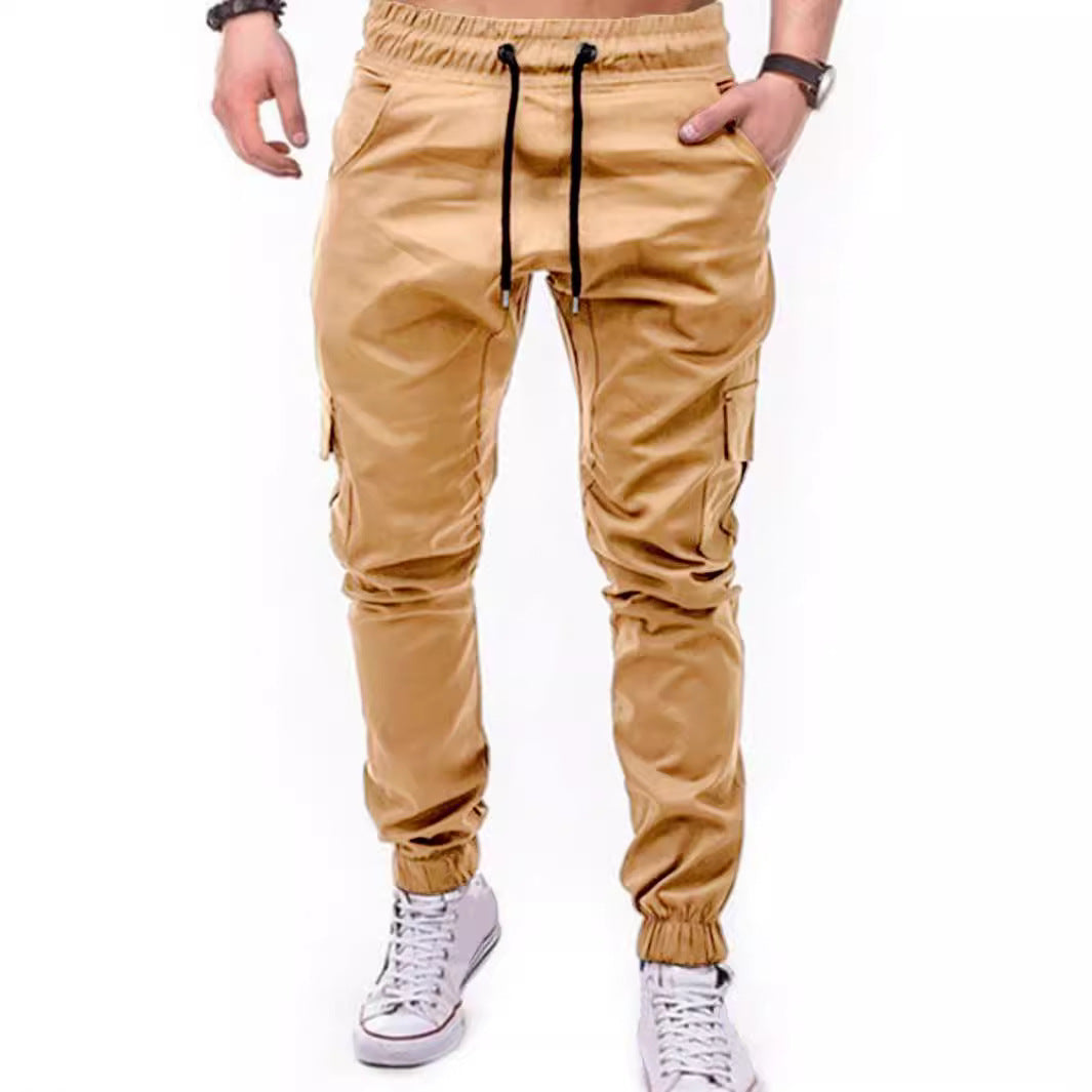 Men's Cargo Pants with Elastic Waistband and Practical Multifunctional Pockets Lune London