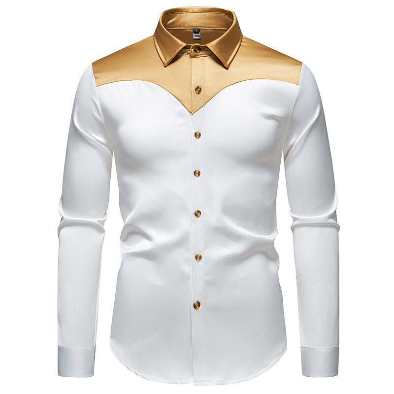 Elegant shirt for men with contrasting collar and button placket Lune London