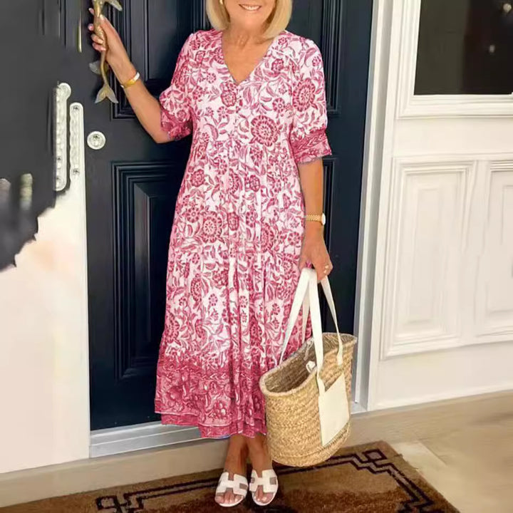 Chic and stylish floral patterned midi dress for women