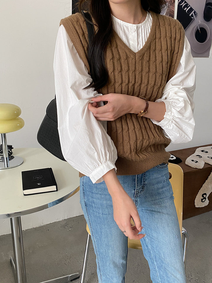 Women's Fashionable Sleeveless Knit Sweater Chic & Stil