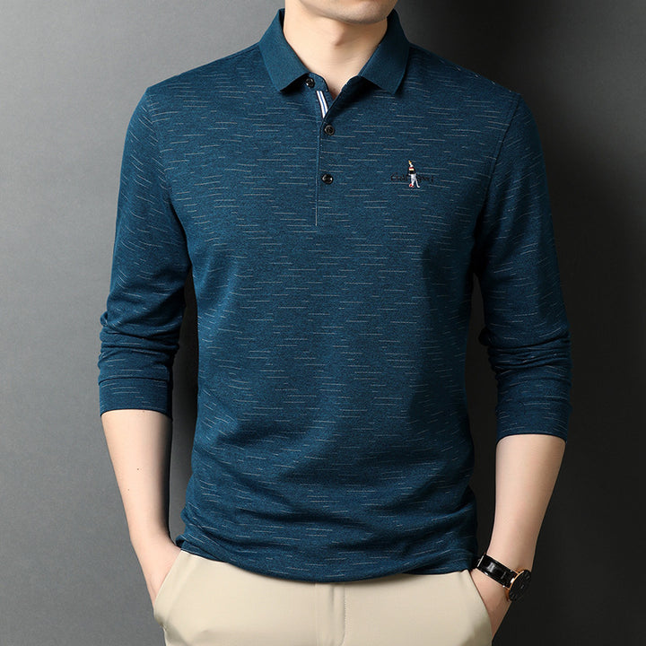 Men's long sleeve polo shirt in breathable functional material Lune London