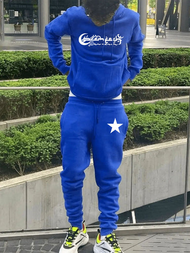 Hoodie and jogging pants set for men with a stylish star pattern Lune London