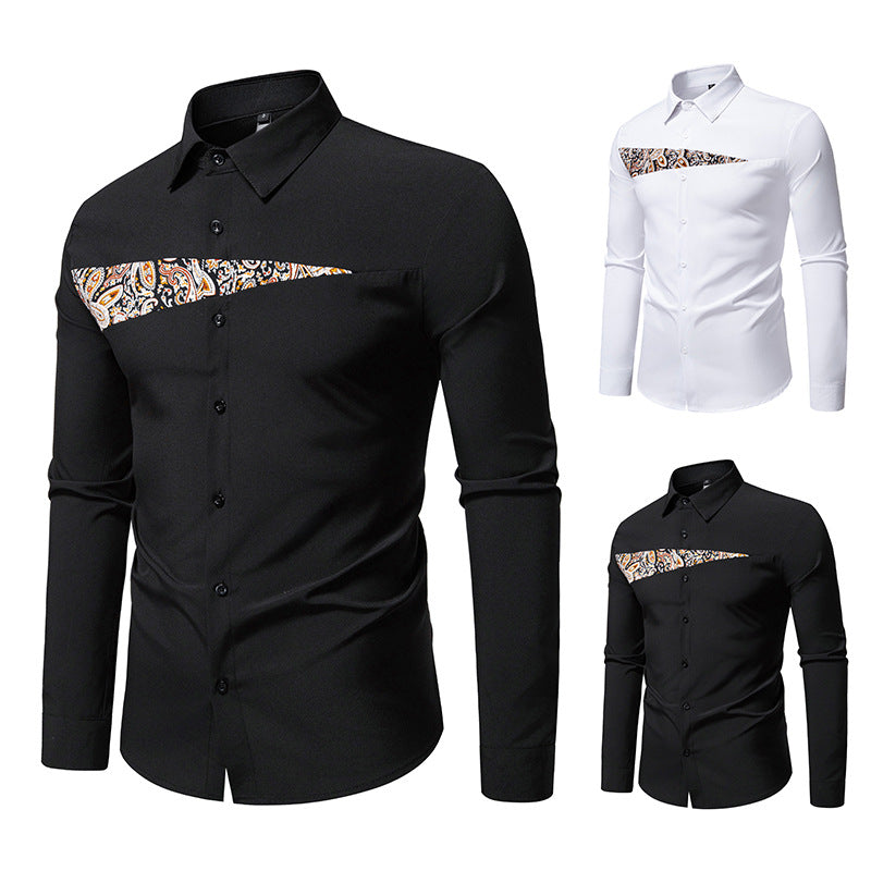 Trendy long sleeve shirt for men with Paisley pattern details Lune London