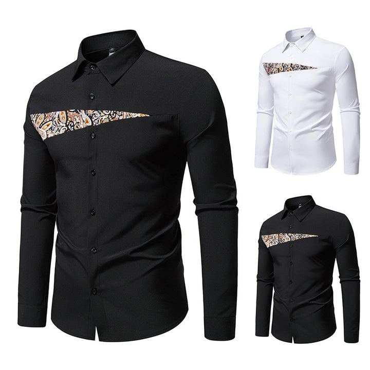 Trendy long sleeve shirt for men with Paisley pattern details Lune London