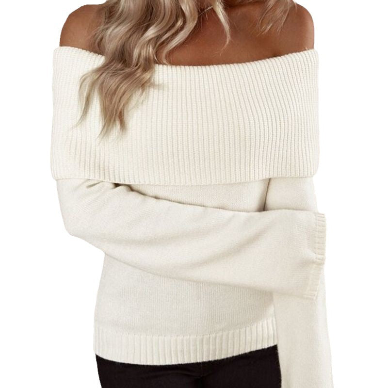 Ladies Off-shoulder Knit Sweater Lune London