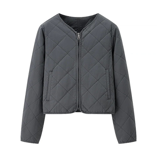 Quilted transition jacket for women with practical pockets and stylish stand-up collar Lune London