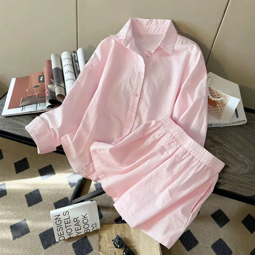 Women's breathable cotton pajamas set with relaxed fit Lune London