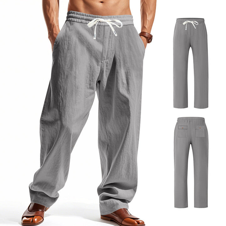Light casual pants for men with elastic waistband and side pockets Lune London