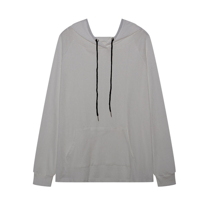 Ladies casual hoodie with textured design and kangaroo pocket Lune London