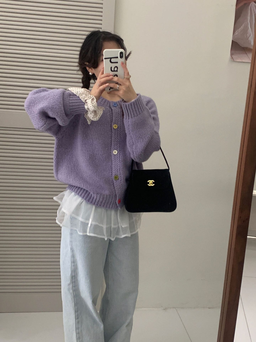 Ladies Comfortable Knit Pullover with Colorful Buttons and a Casual Fit Lune London
