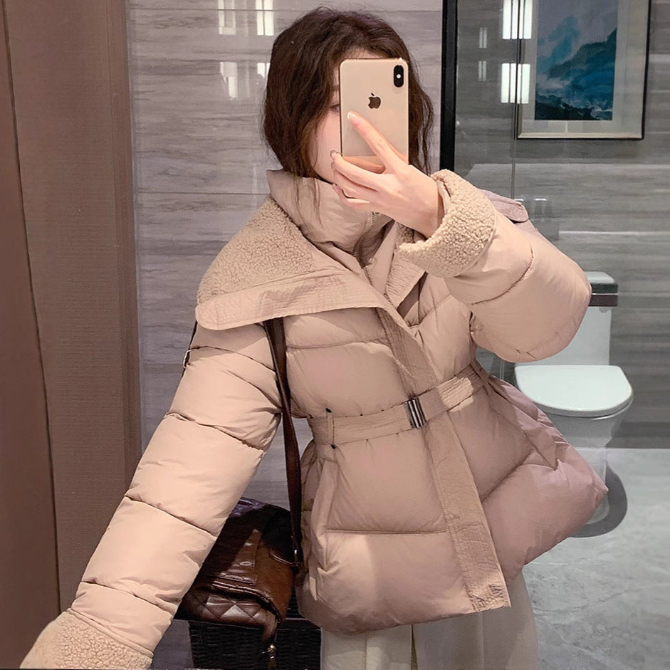 Ladies Stylish and Warm Down Jacket with High Collar and Practical Pockets Lune London