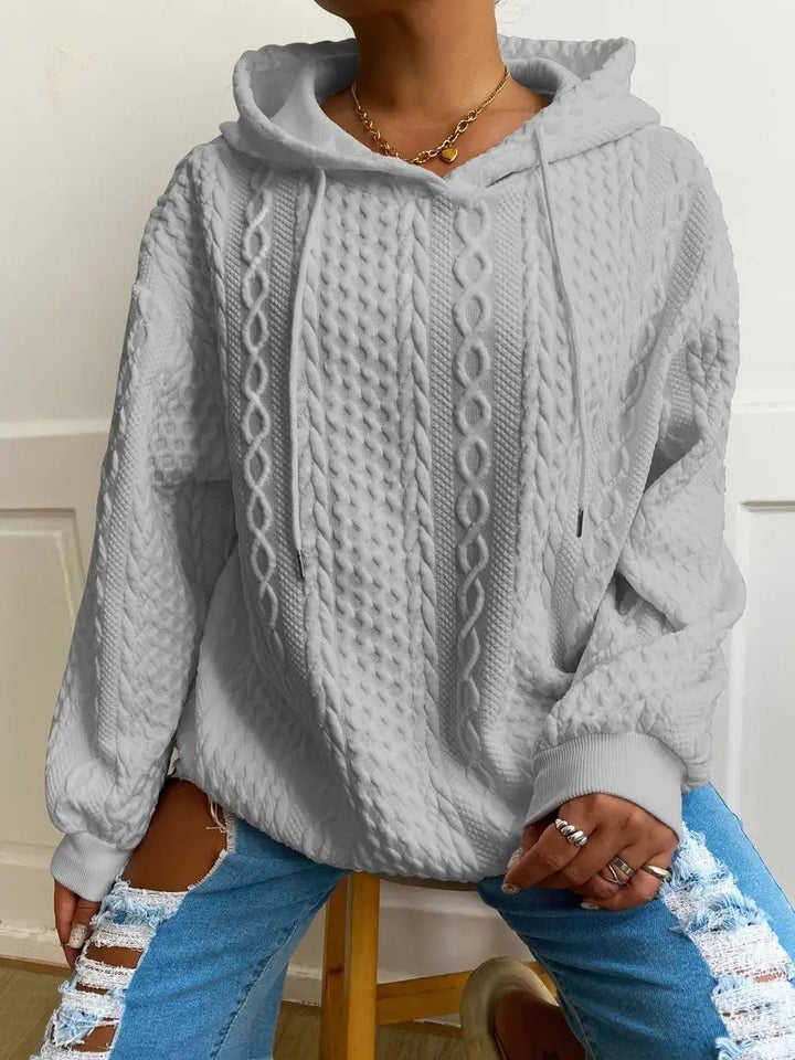 Ladies Oversized Hoodie with Patterns featuring Structured Details and a Hood Lune London