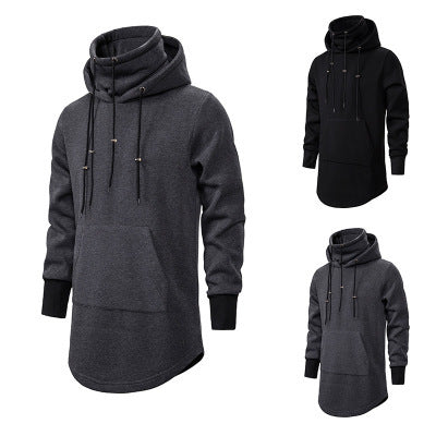 Men's trendy hoodie with asymmetrical collar and practical kangaroo pocket Lune London