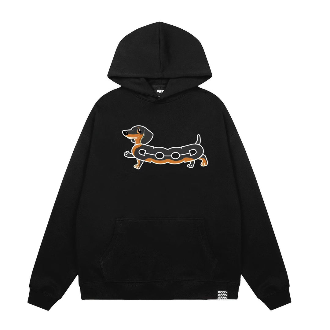 Women's hooded sweatshirt with charming dog screen print Chic & Stil
