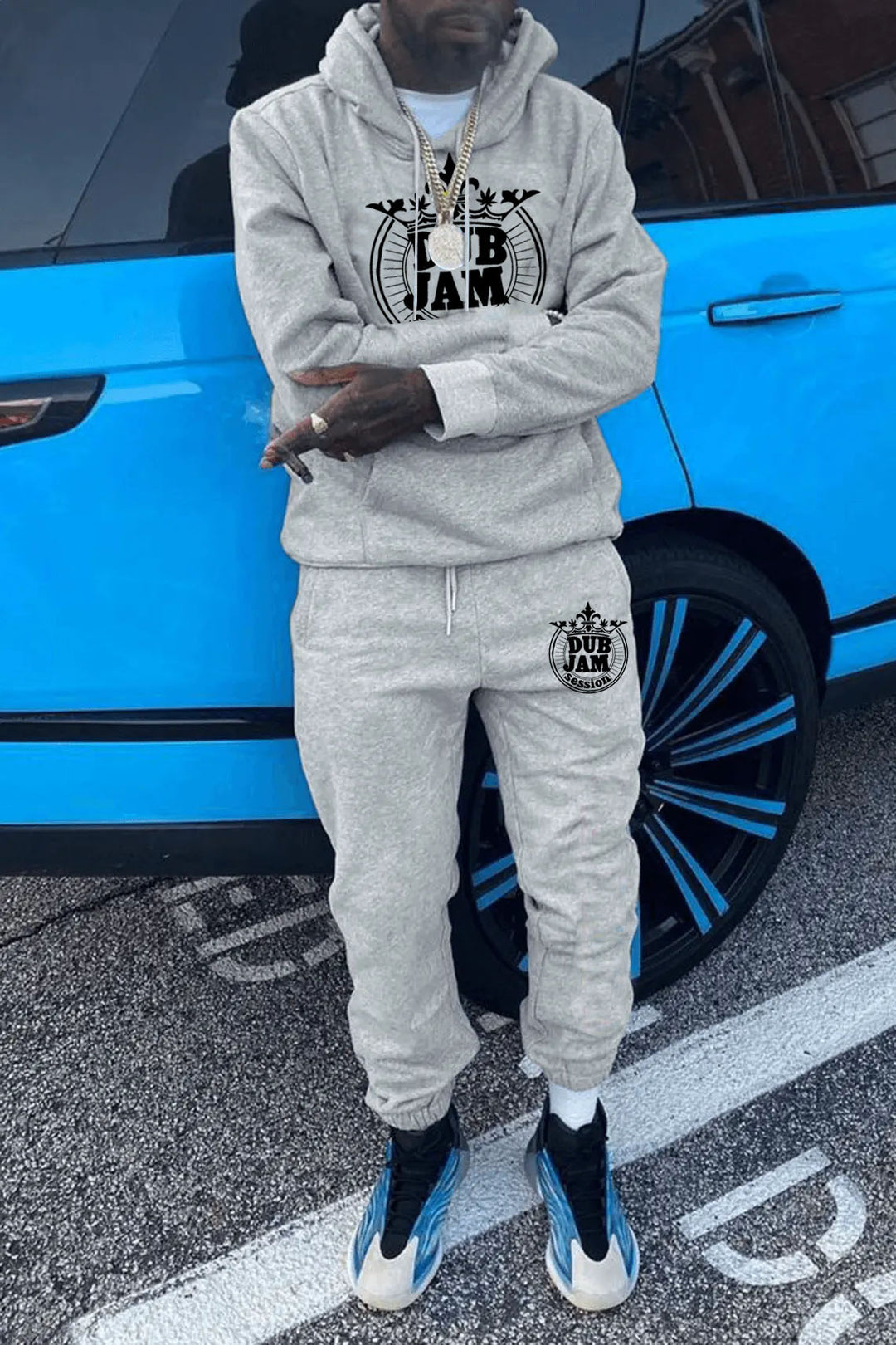 Men's hoodie and jogging pants set with elegant graphic print Lune London
