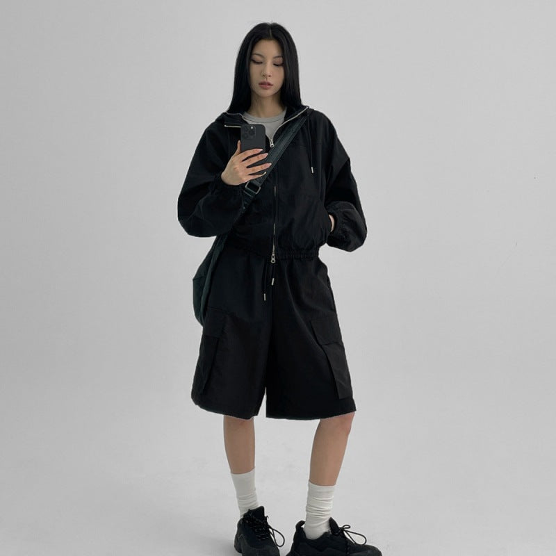 Women's Sporty Jacket with Short Pants Chic & Stil