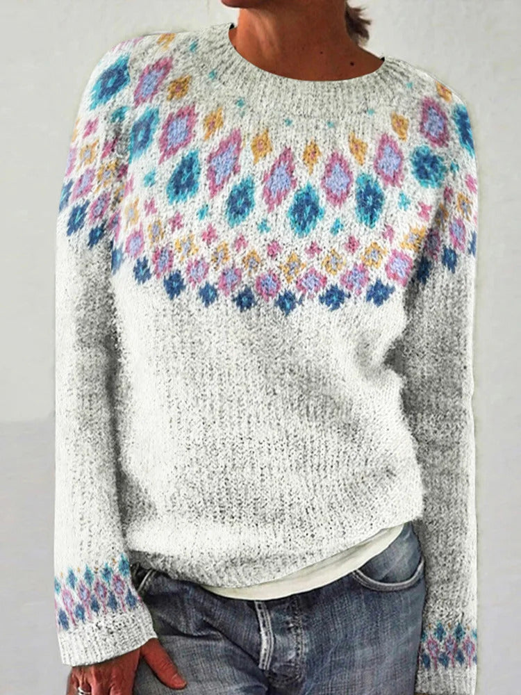 Pull en tricot pour femmes avec un motif vibrant et une coupe confortable Chic & Stil