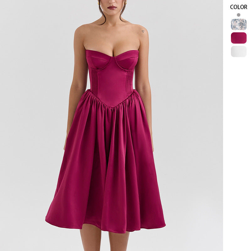 Elegant cocktail dress for women with corset top and voluminous skirt Chic & Stil