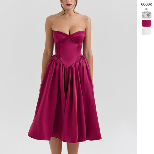 Elegant cocktail dress for women with corset top and voluminous skirt Chic & Stil