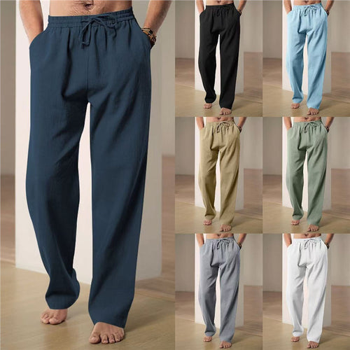 Casual linen pants for men with elastic waistband and side pockets Lune London