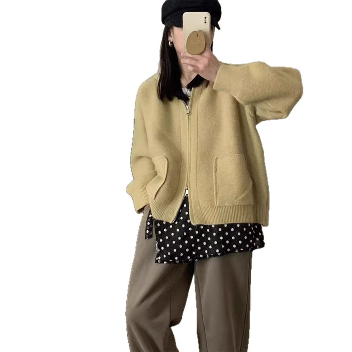 Ladies Casual Oversized Knit Vest with Hood and Pockets Lune London