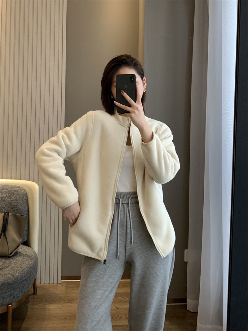Veste en polaire pour femmes avec col haut et zip intégral Chic & Stil