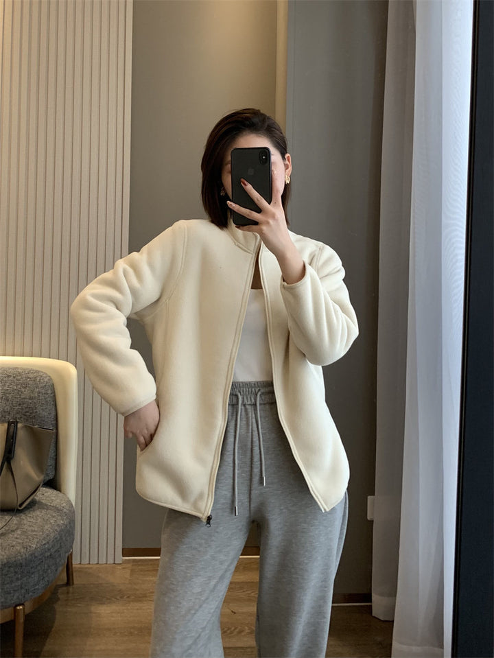 Veste en polaire pour femmes avec col haut et zip intégral Chic & Stil