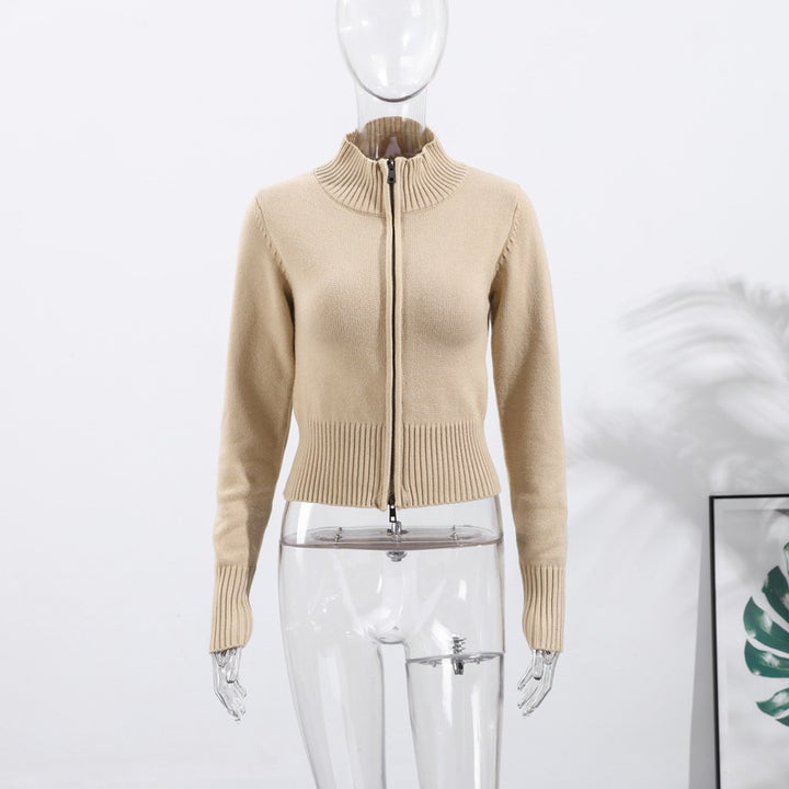 Ladies Elegant knit jacket with full zipper Lune London