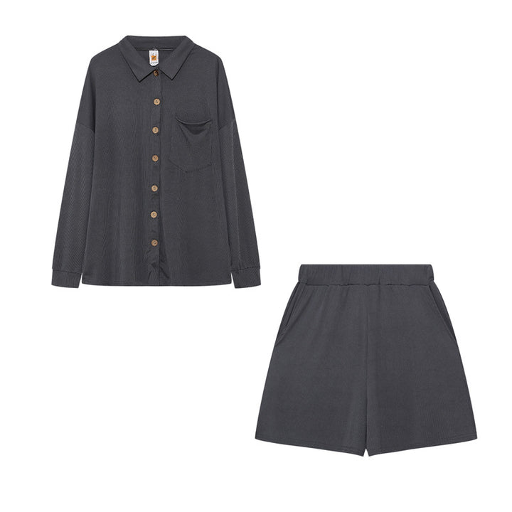 Lune London women's casual shirt and shorts set with chest pocket