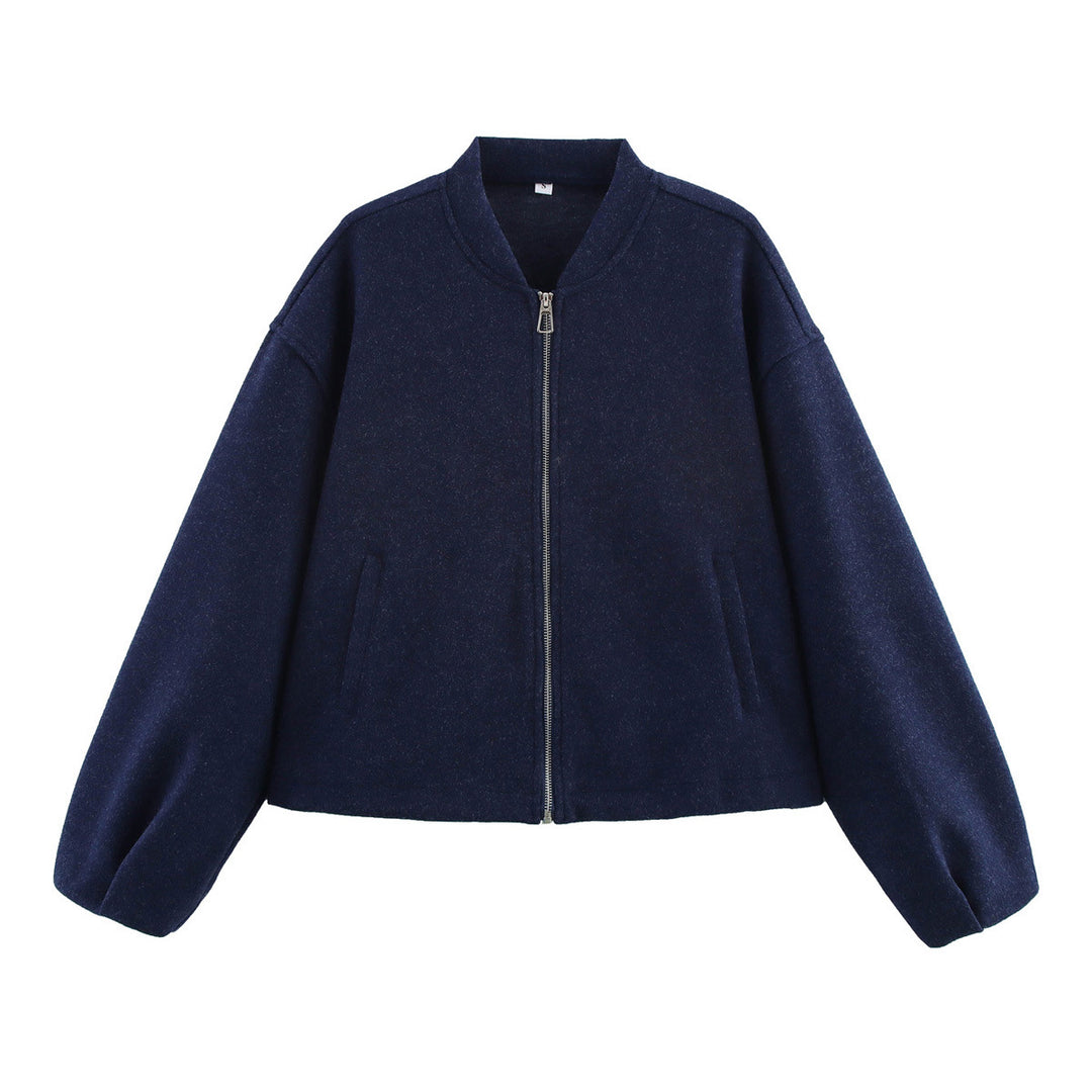 Fleece jacket for women with modern high collar and practical pockets Lune London
