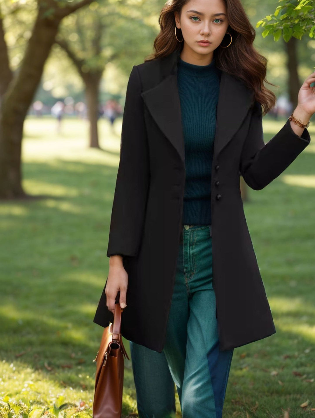 Elegant and fitted trench coat for women with textured fabric Lune London