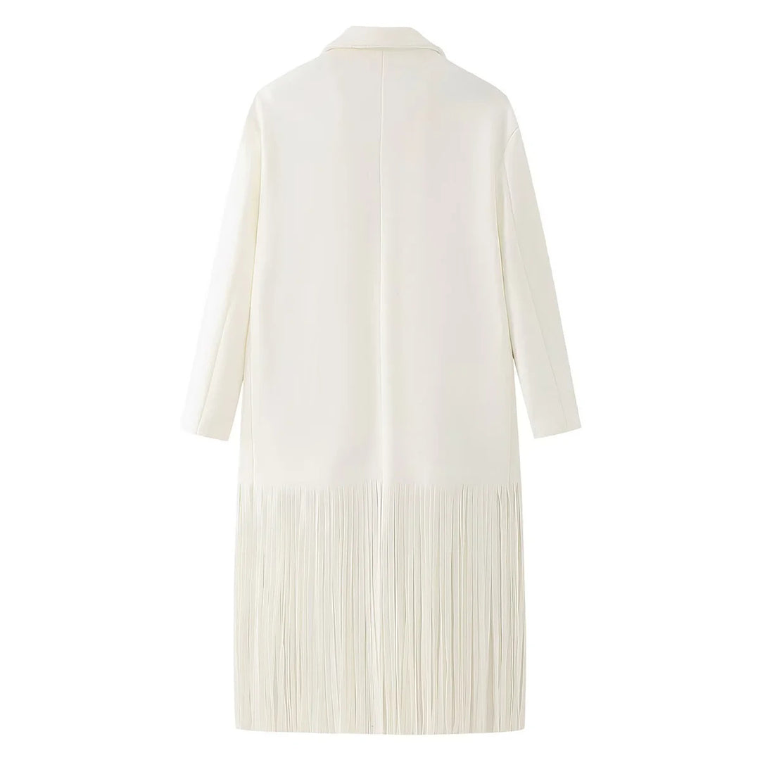 Elegant long coat for women with frayed details Lune London