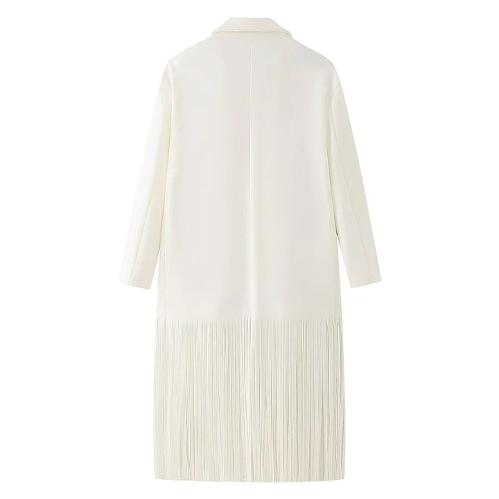 Elegant long coat for women with frayed details Lune London