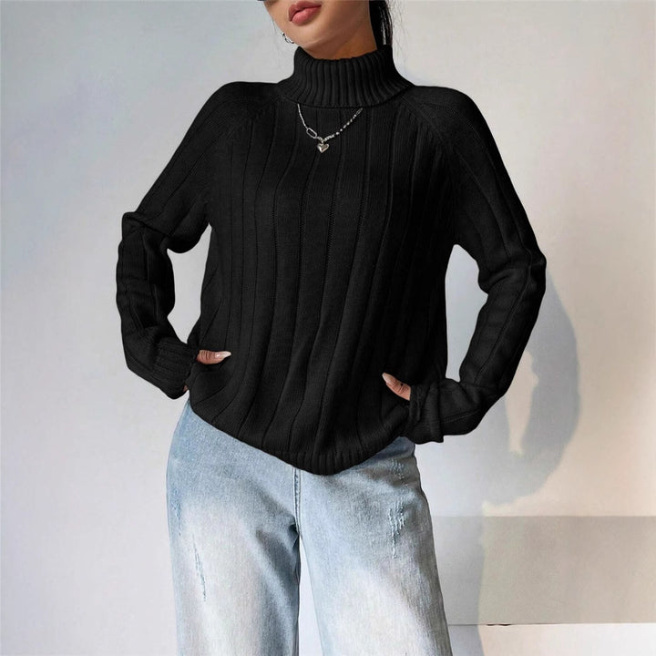 Lune London Women's Knit Sweater with High Collar