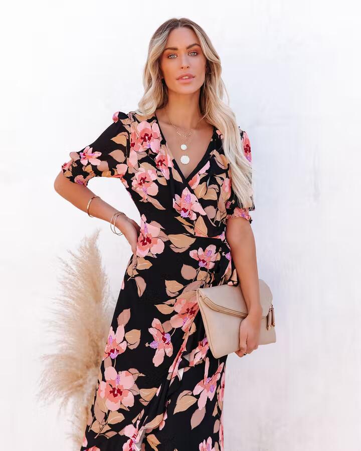 Lune London Floral Maxi Wrap Dress