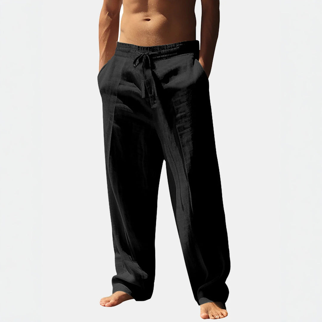 Casual linen pants for men with elastic waistband and side pockets Lune London