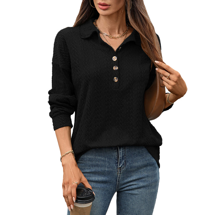 Lune London Textured Button Design Long Sleeve Shirt for Women