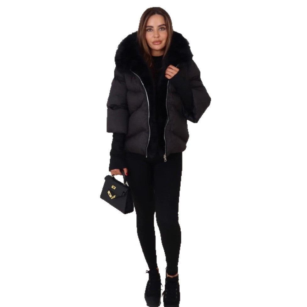 Veste d'hiver pour femmes avec un luxueux col en fausse fourrure et un design matelassé Chic & Stil