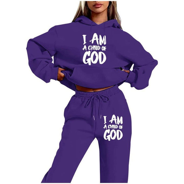 Women's hoodie sweatshirt with urban lettering and comfortable pants Chic & Stil